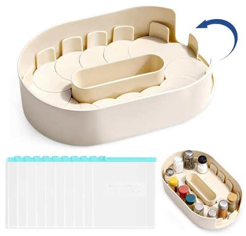 XTQFH Küchen Aufbewahrung & Organisation: Drehteller Organizer – Gewürzregal Drehbar, Lazy weiße Turntable 33 cm,360° Drehung,Wohnung und Küche notwendig.