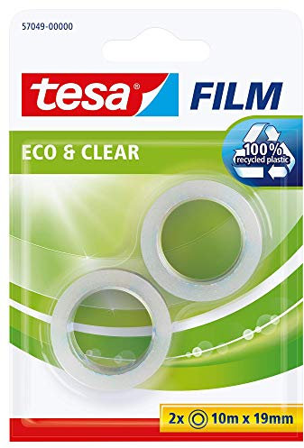 Cinta adhesiva ecológica tesa Eco & Clear (2 x 10 m x 19 mm)