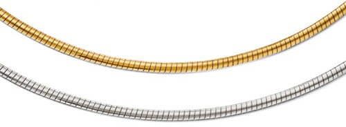PRINS JEWELS 18 Karat / 750 Gold Beidseitig Zu Tragen Omega Halsreif Zweifarbig Weißgold Gelbgold 42 cm. Damen