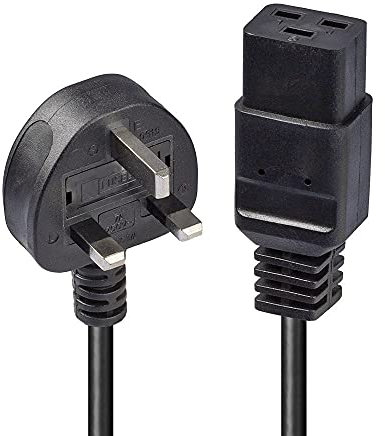 LINDY 2m UK 3 Pin Plug to IEC C19 Power Cable Black