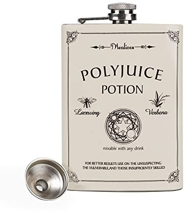 Mealivos 8 oz Stainless Steel Hip Flask Father's Day Gift (White)