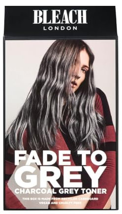 Bleach London Fade to Grey Toner Kit - Ammonia-Free Conditioning Toner for Steely Grey Finish - Ideal for Blonde Hair - with Smooth and Shine Complex (Complete Kit)