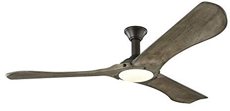 Monte Carlo 3MNLR72AGPD-V1 Minimalist Max Modern Energy Star 72 Outdoor Ceiling Fan with LED Light and Hand Remote Control, 3 Balsa Wood Blades, Aged Pewter