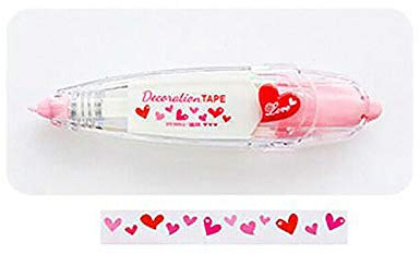 SUPERTOOL Stylo correcteur décoratif, mignon, motifs vifs, cœur, pour bricolage/école/décoration (1 pièce)