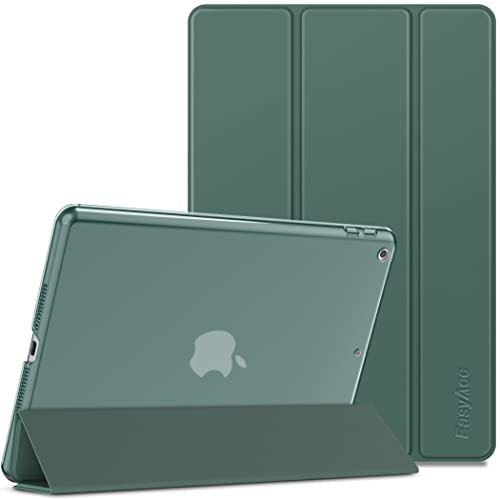 EasyAcc Hülle für iPad 9./8./7. Generation 10,2 Zoll 2021 2020 2019 | Ultradünn Schutzhülle mit Transparenter Rückseite Abdeckung Cover Schutzhülle Case,Kieferngrün