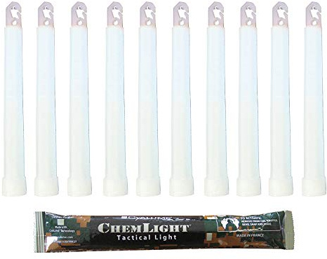 Cyalume Technologies Leuchtstab 15 cm, Original Militärische ChemLight Lightsticks In Weiß (20-er Pack), Hohe Brenndauer Von 8 Stunden, 100% Konform Mit Den NATO-Spezifikationen