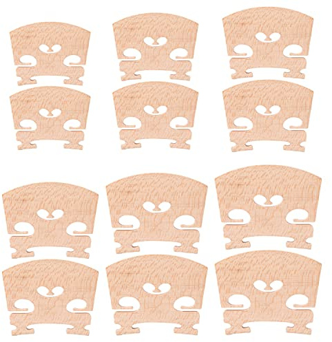 Jiayouy 12 pcs Fitted Violin Maple Bridge for 4/4 3/4 1/2 1/4 1/8 1/16 Violin Replacements Parts