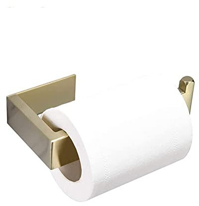 SXLSZ Selbstklebend Toilettenrollenhalter Gold Ohne Bohren Kleben Toilettenpapierhalter Gebürstet Edelstahl WC Papier Halterung