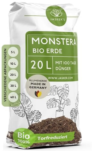 Monstera Erde 20 L - Aus 100% nachwachsenden Rohstoffen - Erde für Monstera Grünpflanzen - Grünpflanzenerde für Monstera Pflanzen