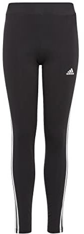adidas Mädchen Essentials 3-Stripes Cotton Tights, Black / White, 9-10 Years