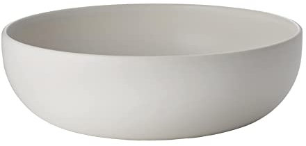 ROCKZZERO Salatschüssel - Steingut, spülmaschinenfest und temperaturbeständig - Bowl aus umweltfreundlichen Rohstoffen - Hellgrau - 26 cm Durchmesser - 8,5 cm Höhe - 2000 ml