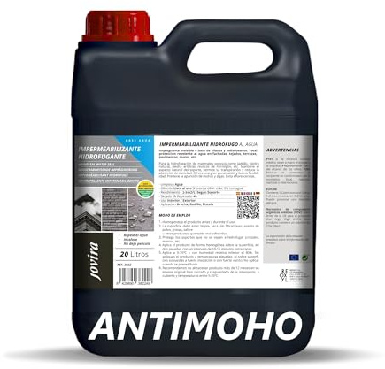 JOVIRA PINTURAS Impermeabilizante Transparente Líquido. Hidrofugante Invisible, No Genera Película, Protección Total en Fachadas, Hormigón,Terrazas, Tejados. Waterproof. (20 L. Hidrofugante Antimh)