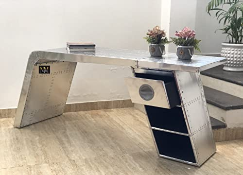 NauticalMart Aviator Wing Desk Aluminium Table Aviation Furniture Home and Office Decor Collection (60 Inches)