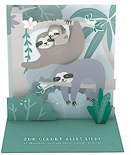 Grafik-Werkstatt |Pretty Pop-Up Karte | dreidimensional | Zur Geburt alles Liebe