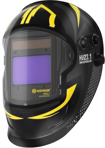 HXZVOGEN Casque de soudage, masque de soudure automatique solaire, couleur véritable, arrêt automatique inclus, haute qualité et bonne visibilité