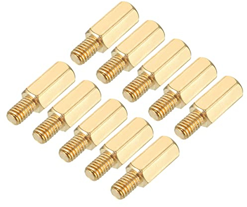 YOKIVE 50Stk Messing Sechskant Gewinde Abstandshalter M4 12+6mm | Sechskant Abstandshalter mit Innen- und Außengewinde, Reparatur Hauptplatinen Ideal für Elektronik Branchen