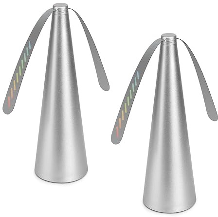 Fliegenwedler Fliegen Fliegenabwehr, Fliegenvertreiber Ventilator, Tragbarer Mückenschutz Fliegenabwehr Tischventilator (2 pcs - silver)