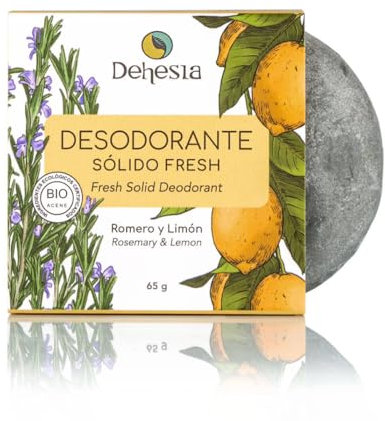Desodorante Sólido Fresh con Romero y Limón | 100% natural, sin aluminio, sin alcohol y sin plástico | Alta eficacia y durabilidad.
