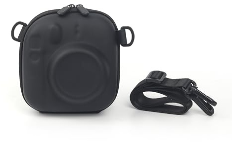Rieibi Étui de transport rigide pour Fujifilm Instax Mini 12/11/9/8/40/7+ - Sac de transport en EVA pour appareil photo Polaroid Go 9035/9071/9070 avec sangle et poche pour accessoires - Noir, Instax