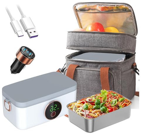 MeLtor Fiambrera Electrica Recargable E Inalámbrico, Corta Fiambrera Profesional Portátil Y Con Batería De 16000 mAh, Fiambreras Comida Trabajo