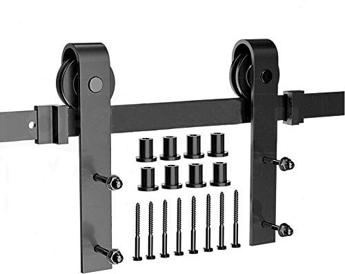 Systeme Porte Coulissante, Kit de Rail pour Porte Coulissante, Rail Porte Coulissante, Kit Roulette Suspendue Systeme (300 CM)
