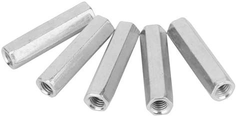 Long Rod Nut, 5Pcs M8 * 50 Nut Fastener For Bolt Screw 304 Stainless Steel Bolt Extender Female Thread Straight Fitting Hex Coupling Nuts Screw Nuts For Home And Industry