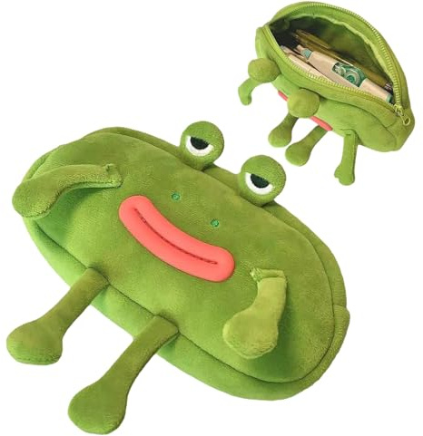 Zasdvn -Federmäppchen, niedliches -Federmäppchen, Federmäppchen, entzückendes Tier-Etui, Schreibwaren-Tasche, lustiger großer Mund, Plüschtier-Schreibwarenbeutel, 1 Stück.,