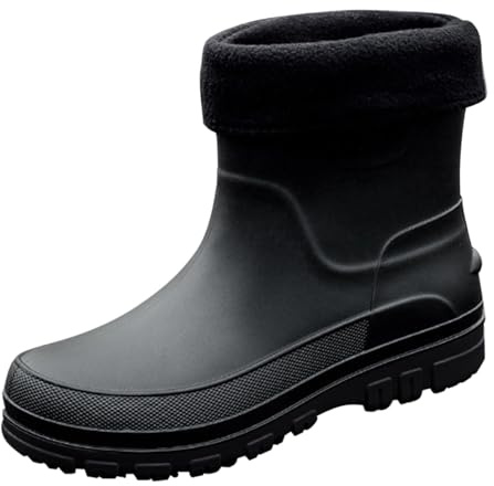 Botas De Goma Forradas Térmicas Para Hombre Y Mujer, Invierno Botas De Invierno Cálidas De Forro Polar Muy Cómodas Botines Agua Hombre Calor Botines De Moda Antideslizante Zapatos De Goma
