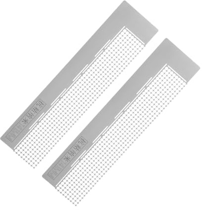 SAUYRASR 2 Stück Diamant-Mallineal, hochwertiges Edelstahl-Lineal mit 400 leeren Rastern, Diamant-Zeichenwerkzeug für runde Vollbohrungen und Teilbohrungen