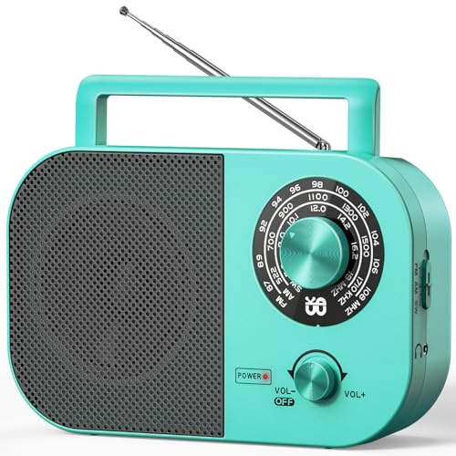 Radio portátil,Am,FM,SW,FM Radio Portátil con Fuente de Alimentación y Batería, Altavoz Integrado y Toma de Auriculares, Adecuada para Uso en Casa/Exterior/Camping/Emergencia.（Azul）