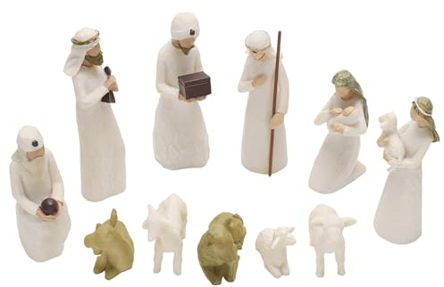 Sirxlevcy 10PCS Christ Nativity Statue Christmas Crib Statue Nativity Scene Set Christmas Crib Statue