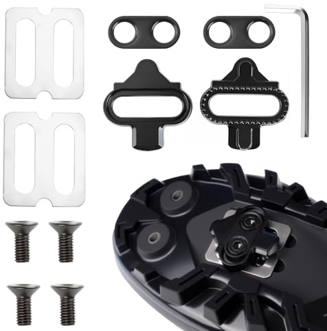 2 Stück Fahrrad Cleats mit rutschfesten Cleat-Plates, 2 Loch Fahrrad-Cleats, Schuhe Klickpedale Cleat Set, kompatibel mit MTB SPD Pedalen(SH51), für Mountainbike- und Indoor Cycling Schuhe