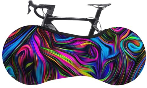 MOUNTTU Copriruota per Bicicletta, Borsa portabici Antipolvere ad Alta Elasticità, Protezione Lavabile con Stampa Colorata per Pneumatici da 26-29 Pollici, copribici per Il Trasporto sul portabici.