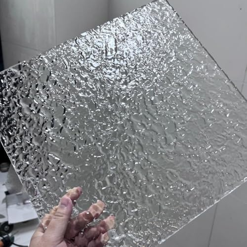 12''x16'' Decorative Extruded Clear Acrylic Sheets with Stone Texture | 1/8 Thick Wave Ripple Acrylic Panels for Home Decor, Display Stands, Crafts, and Signage