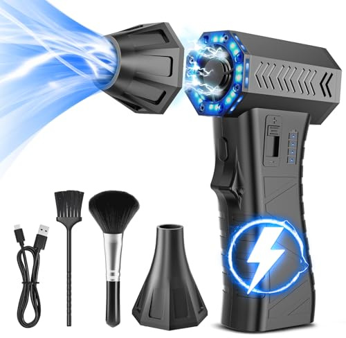 Compressed Air Duster- 300000RPM Super Power Electric Air Duster, Variable Wind Speed MAX 200g Mini Dust Blower for Computer, Keyboard, Outdoor, House and Car, Rechargeable Canned Air Replace Air Can