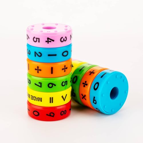 GrueGard Magnetisches arithmetisches Lernspielzeug, Bunte Mathe-Spiele für Kinder, Zahlenspiele & Nummernblöcke Magnetspielzeug – Schultüte Füllung, Geschenke zur Einschulung (3 * 3 * 6cm*2)