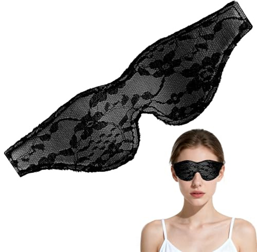 VLYX Satinögonmask - Mjuk sidenögonbindel för vuxna, bekvämt ögonskydd för hemmet, resor, kontor, alla hjärtans dag-present, rollspel (svart)