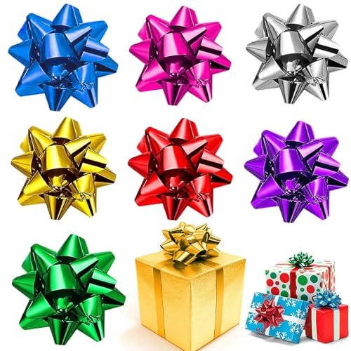 Selbstklebende Geschenkschleifen,50 Stück 2 Zoll Bunte Schleifen Kleine Dekoschleifen Deko-Schleifen mit Klebepad für Weihnachten Geburtstag Partys Geschenkverpackung,Blumensträuße Basteln