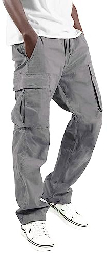 Pantalon Cargo Homme Baggy Jogging Travail Sport Survêtement Poches Fonctionnelles Coupe Cordon Serrage Grande Taille Militaire Séchage Rapide Taille Haut Large Élastique Yoga Hip Hop