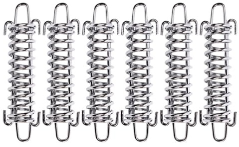 YARNOW Tenditori a Molla in Acciaio Inox 6 Pezzi, Fibbie per Corda Antivento Resistenti all’Usura, Fissaggi Multifunzione per Tende e Teli da Sole, per Campeggio, Spiaggia e Condizioni