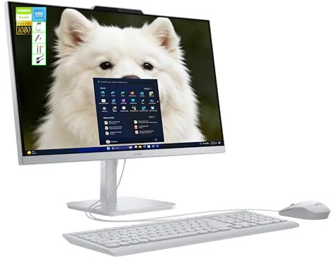 Lenovo A100 23.8 FHD All-in-One PC, Intel 4-Core CPU, 16GB RAM, 256GB SSD, Webcam, Wi-Fi 6/Bluetooth, RJ-45, Keyboard & Mouse, Perfect for Multi-User Home/Office/Online Learning, Windows 11,LE Bundle