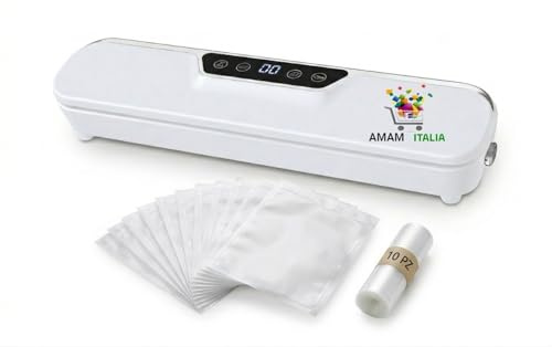 Macchina Sottovuoto Alimenti con Sacchetti sottovuoto alimenti 10 inclusi, Macchina Per Sottovuoto Per Alimenti con varie funzioni Conservazione di Alimenti Freschi, Con Modalità Vuoto Esterno