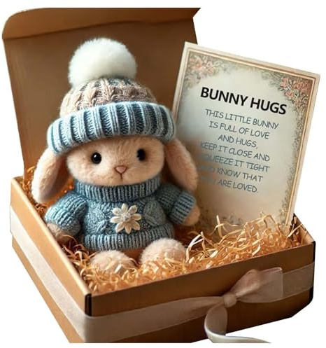Générique Mini lapin câlin mignon cadeau de Pâques, mini lapins, mini lapins dans une boîte, soutien émotionnel, poche positive en peluche pour la famille, les amis et les proches à Pâques