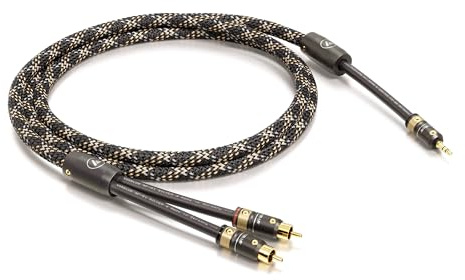 VIABLUE SALE/ALTE SERIE/ABVERKAUF NF-S1 SILVER QUATTRO Klinke-Cinchkabel * Analog/NF Audiokabel * TWIST/RCA * Y-Kabel * 1 Stück * 4-fach Abschirmung * T6s RCA/3.5 Klinkenstecker * 100 cm * 1 m