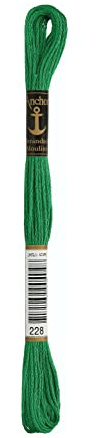 Anchor Sticktwist 4635000-00228 grün Stickgarn, 100% Baumwolle