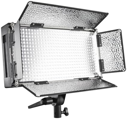 Walimex pro LED 500 Flächenleuchte 30 W, Flächenlicht Tageslichtversion, Videoleuchte mit robustem Metallgehäuse + Halterung, leistungsstarke Studioleuchte