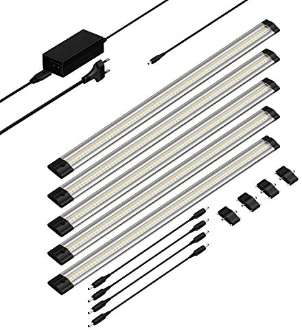 parlat LED Unterbau-Leuchte SIRIS, flach, je 50cm, je 531lm, warm-weiß, 5er Set