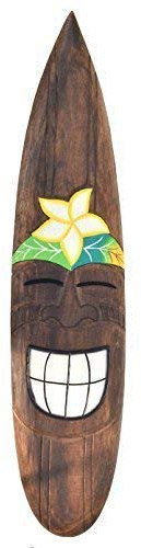 Surfboard 100cm Dekoration Fiji Smile Surfbrett im Tiki Beach Style Hawaii
