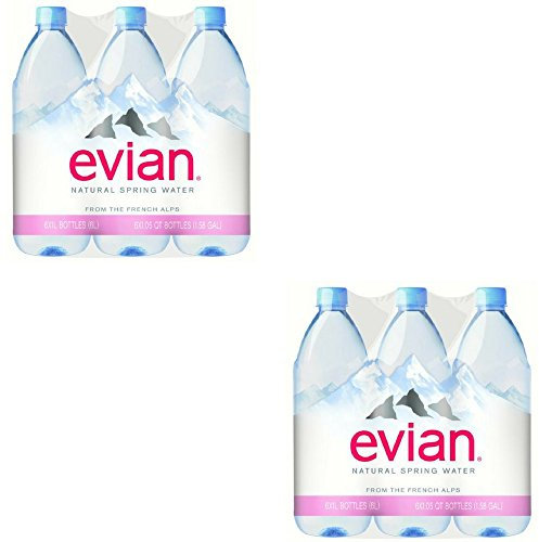 evian Lot de 2 bouteilles d'eau de source naturelle - 100 ml