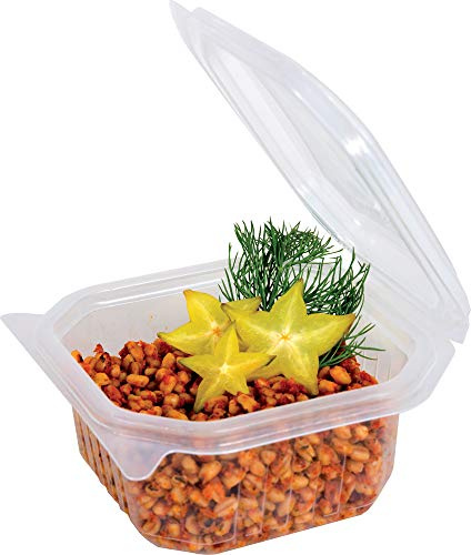 Cuki Professional 93193 Pack 50 Contenitori In Pp Coperchio Incernierato 12 x 12Cm H7,5Cm, Qc0-500